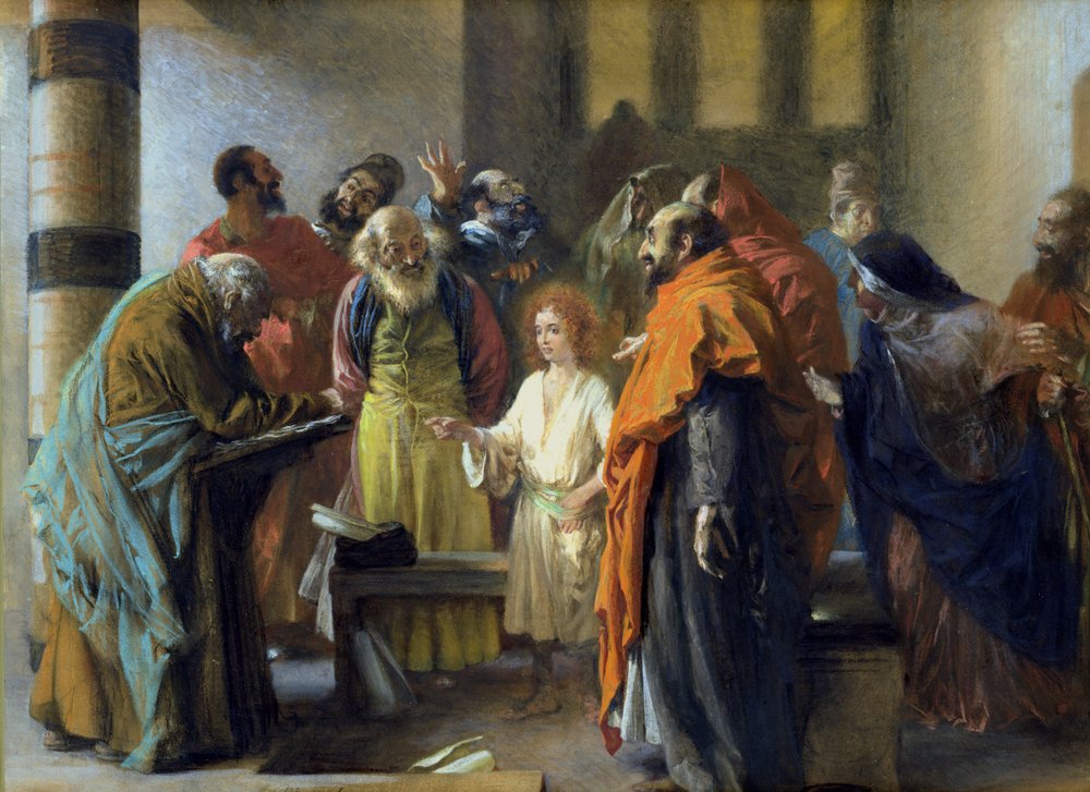 Der 12 Jährige Jesus Im Tempel Zwölfjähriger Jesus im Tempel, 1851 von Adolph Menzel